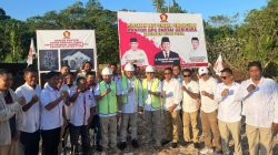 Andi Ady Aksar Letakkan Batu Pertama Pembangunan Kantor DPC Gerindra Buton Utara