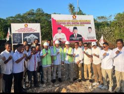 Andi Ady Aksar Letakkan Batu Pertama Pembangunan Kantor DPC Gerindra Buton Utara